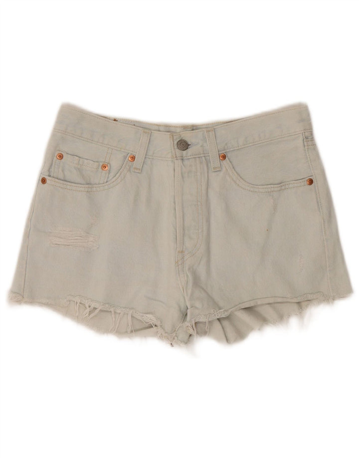 Pantaloncini Levi's da donna 501 in denim invecchiato W26 piccolo cotone blu