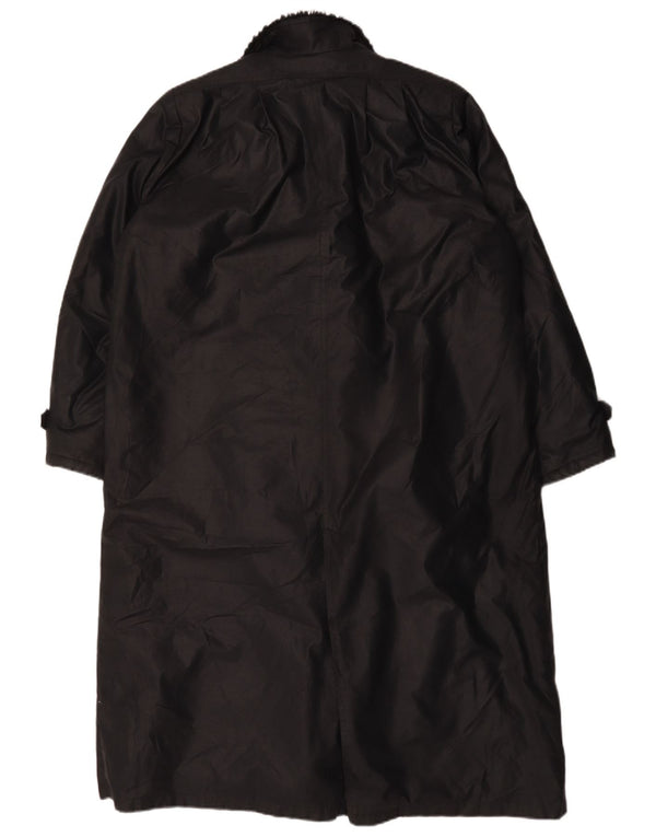 Cappotto vintage da donna Sherpa dal taglio ampio UK 14 grande poliestere nero