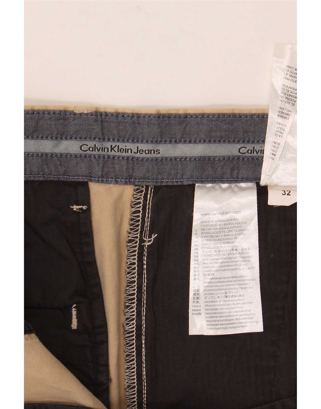 Pantaloncini chino da uomo Calvin Klein W32 cotone beige medio