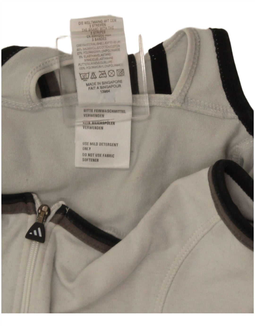 Tutina da donna Adidas UK 10 Small nera in cotone color block