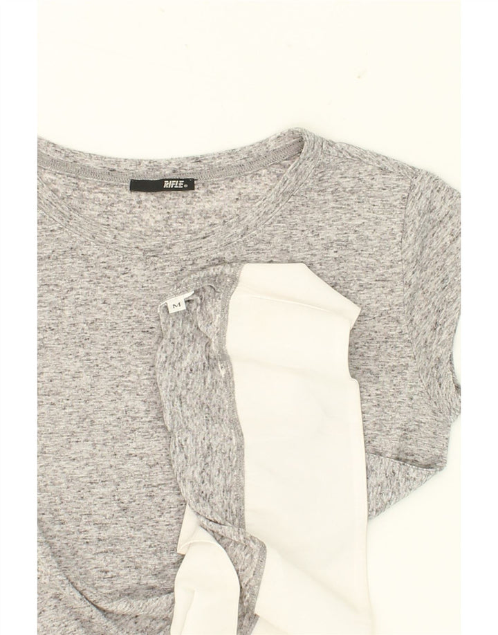 RIFLE Womens T-Shirt Top UK 12 Medium Grey Flecked Vintage Rifle and Second-Hand Rifle from Messina Hembry 