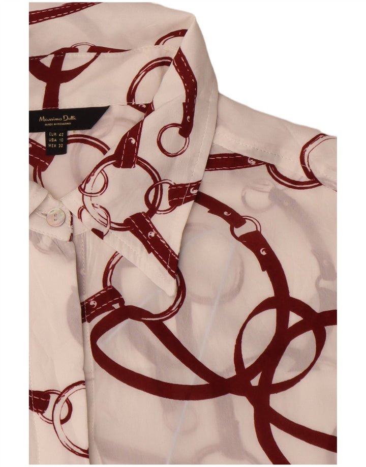 Maglia da equitazione da donna Massimo Dutti EU 42 Large Viscosa bianca