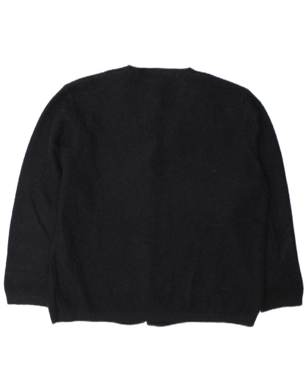Maglione cardigan da donna Mimi UK 16 Large Mohair blu navy