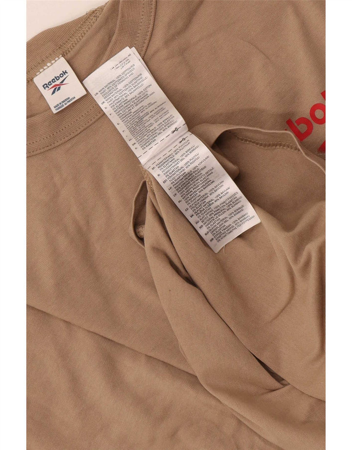 T-shirt grafica da uomo Reebok Top in cotone beige medio