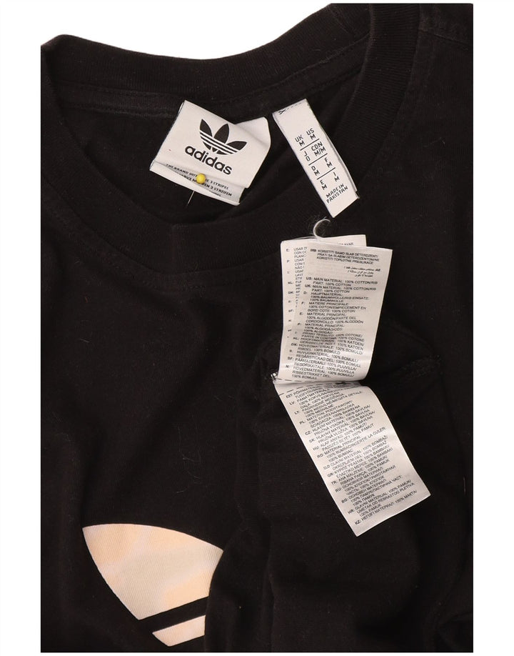T-shirt grafica da uomo Adidas Top in cotone nero medio