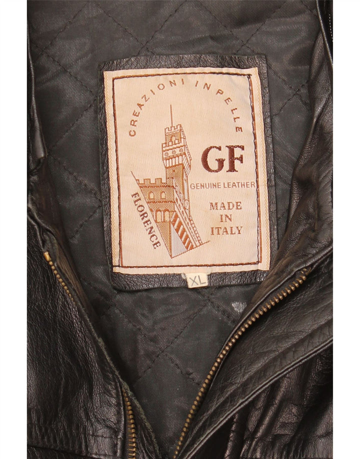 Giacca in pelle da uomo Gianfranco Ferre UK 42 XL in pelle nera