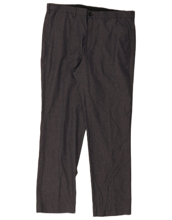 Pantaloni chino dritti da uomo Marks & Spencer W36 L30 poliestere grigio