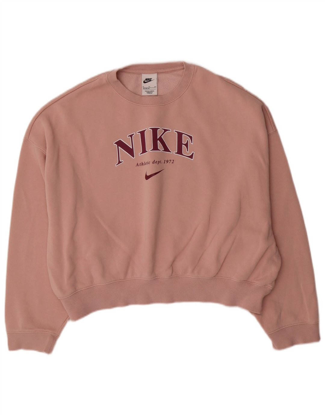 Felpa con grafica oversize NIKE per ragazze 13-14 anni XL in cotone rosa
