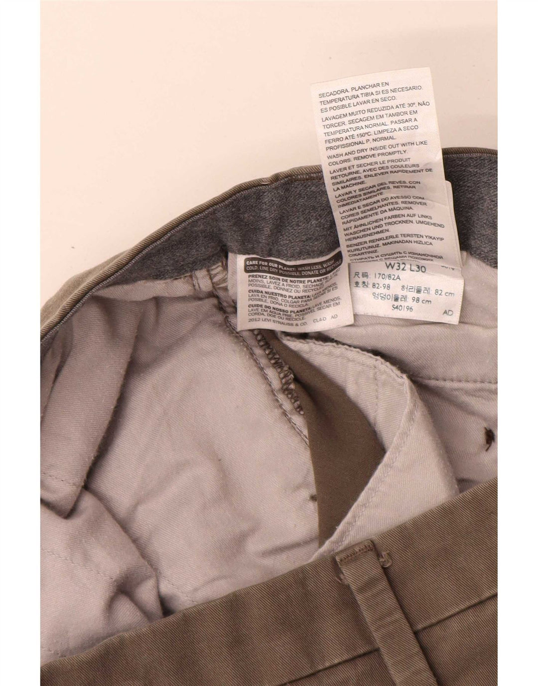 Pantaloni chino regolari da uomo Dockers W32 L28 cotone kaki