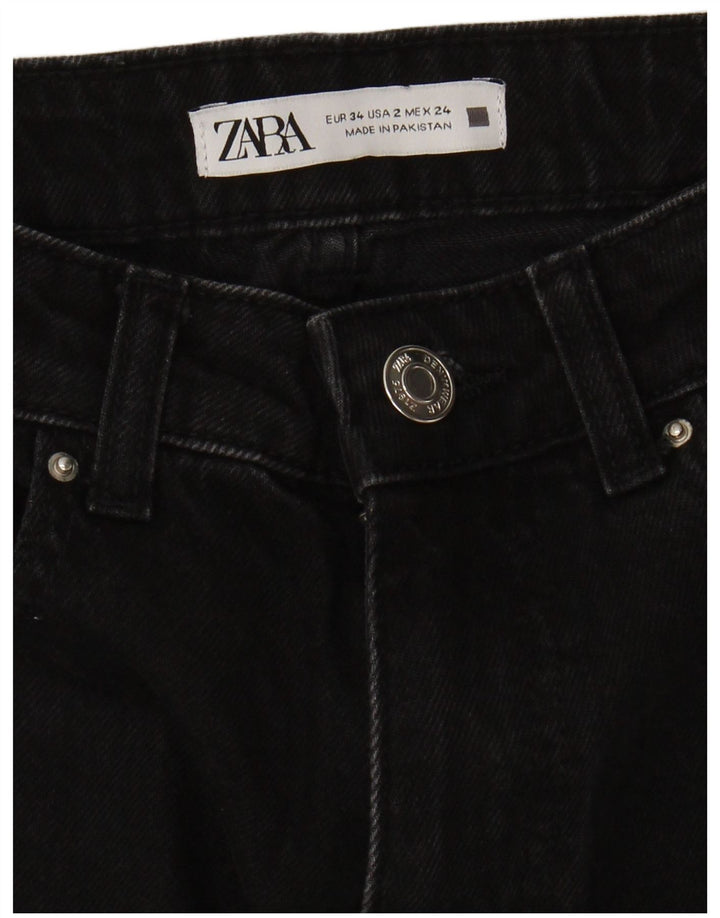 ZARA Womens Straight Jeans EU 34 2XS W24 L27 Black