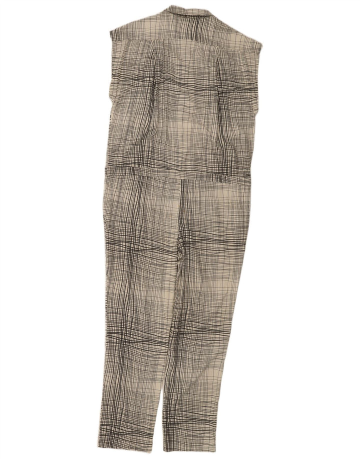 Tuta senza maniche da donna Max & Co. UK 14 Large W40 L29 a quadri bianco sporco