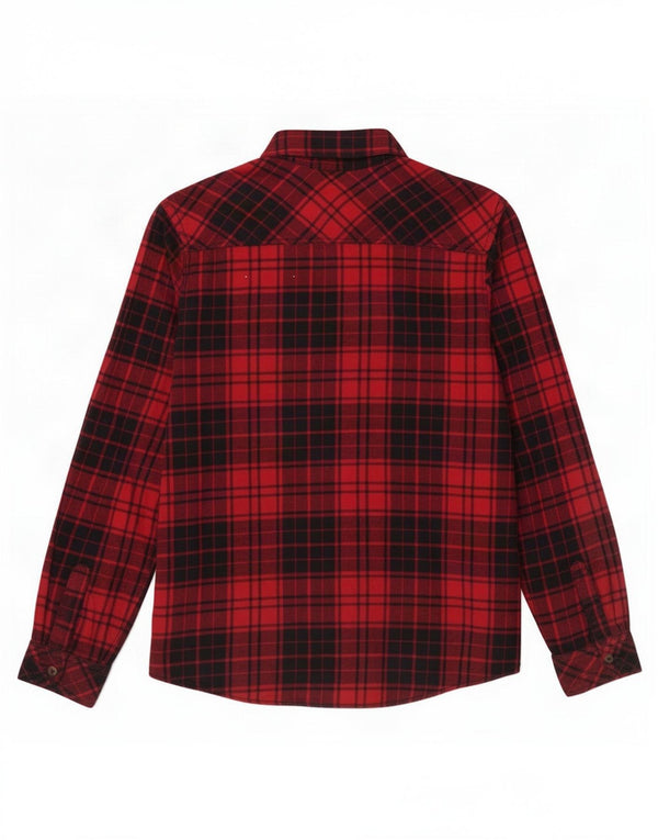 Camicia da uomo in flanella Benetton a quadri rossi piccoli