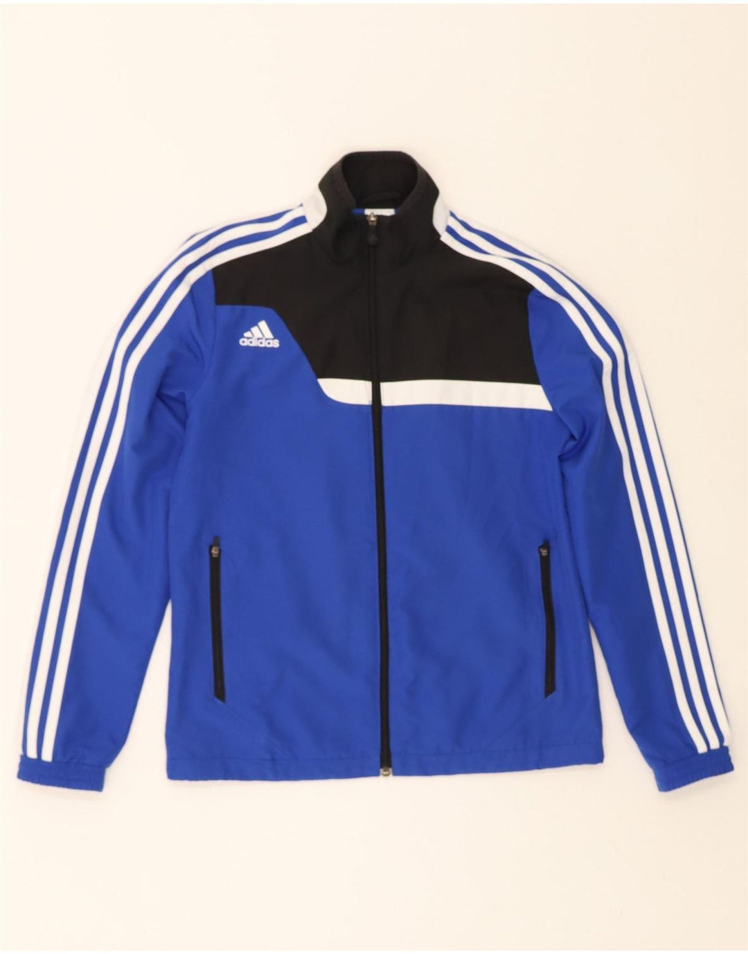 ADIDAS Womens Tracksuit Top Jacket UK 4/6 XS Blue Colourblock Polyester Vintage Adidas and Second-Hand Adidas from Messina Hembry 