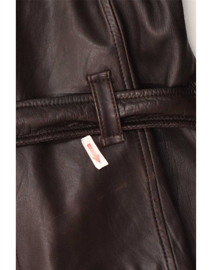 Giacca in pelle doppio petto da donna Esprit UK 12 Pelle di agnello marrone medio