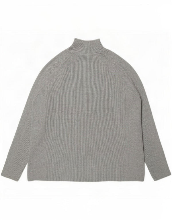 Marks & Spencer maglione a collo alto da donna UK 18 XL in viscosa grigia