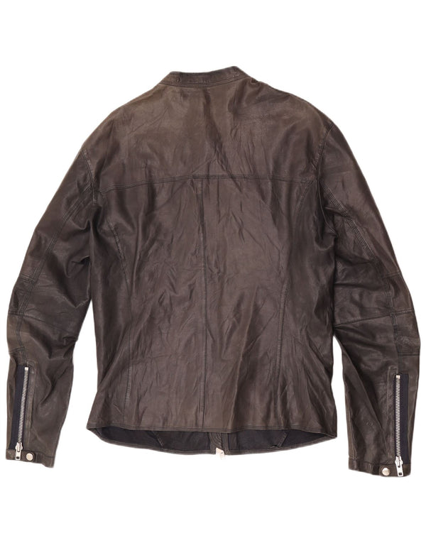 Giacca da pilota in pelle vintage da uomo UK 38 in pelle nera media