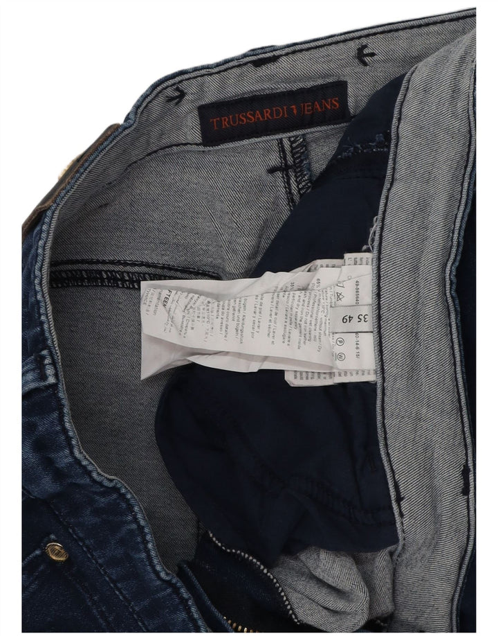 Jeans Slim Donna TRUSSARDI IT 49 XL W35 L32 Blu Navy Poliestere