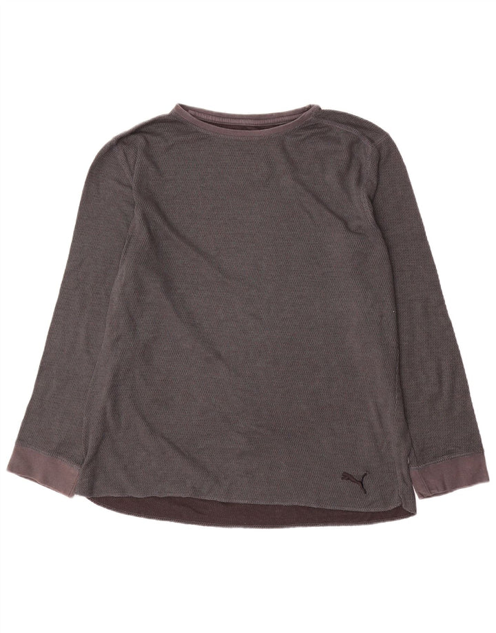 Maglia PUMA da uomo a maniche lunghe grande in cotone grigio