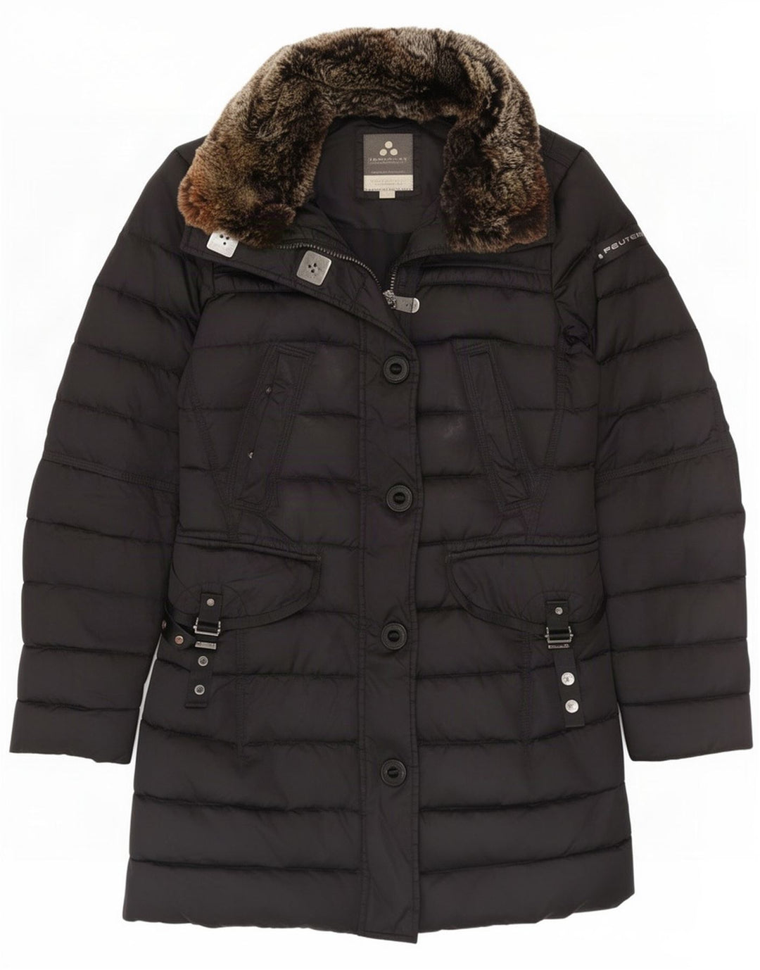PEUTEREY Cappotto imbottito con cappuccio da uomo IT 42 Medio Nero
