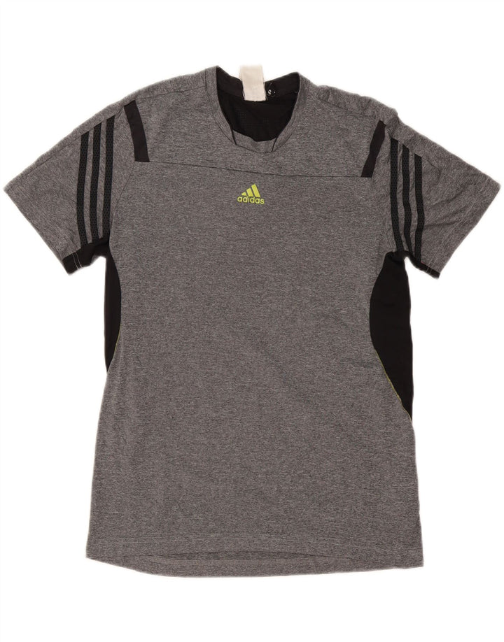 T-shirt ADIDAS da uomo Climacool Top in poliestere color block grigio medio
