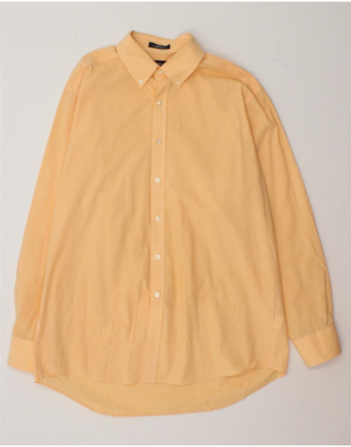 CHAPS Mens Classic Fit Shirt Size 16-16 1/2 Large Yellow Cotton Vintage Chaps and Second-Hand Chaps from Messina Hembry 