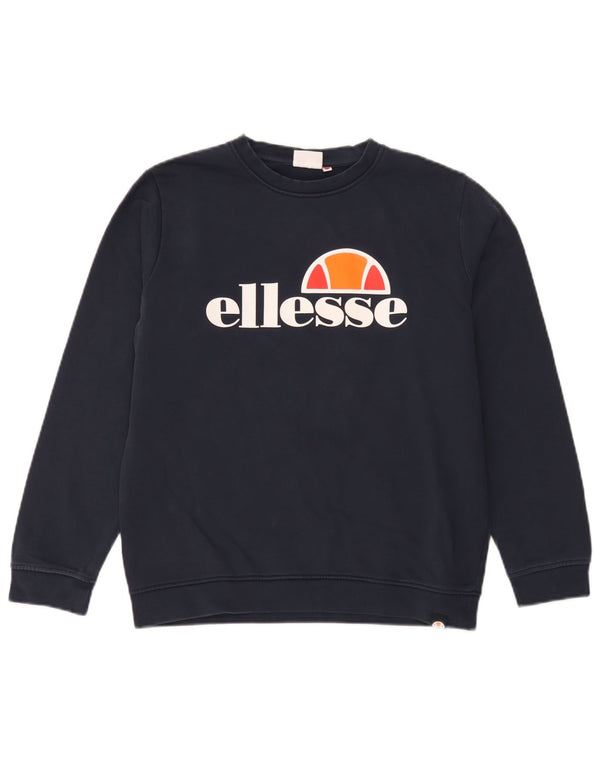 Felpa grafica da bambino Ellesse, 13-14 anni, in cotone blu navy