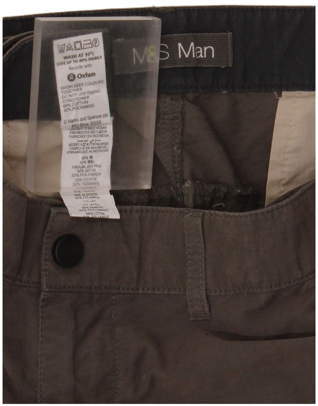 Pantaloncini cargo da uomo Marks & Spencer W42 2XL cotone grigio