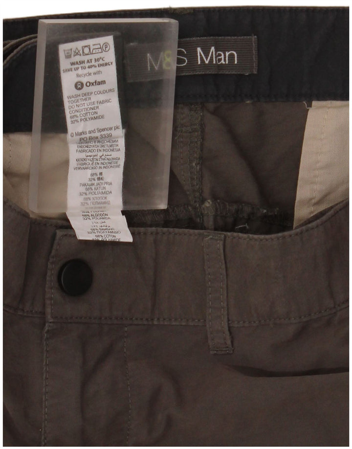 Pantaloncini cargo da uomo Marks & Spencer W42 2XL cotone grigio