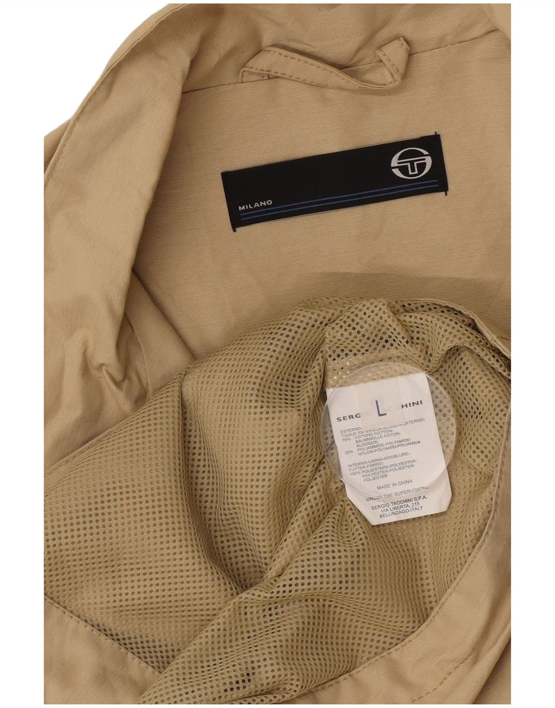 Giacca da ginnastica da uomo Sergio Tacchini grande in cotone kaki