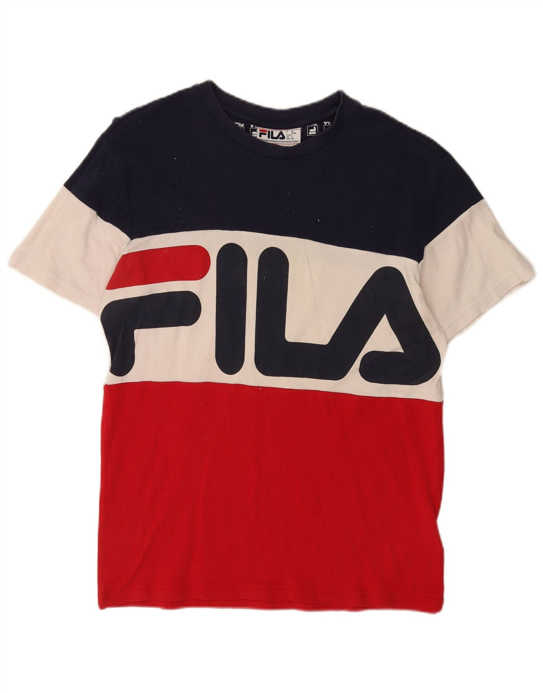 T-shirt grafica da uomo Fila Top Small in cotone color block multicolore