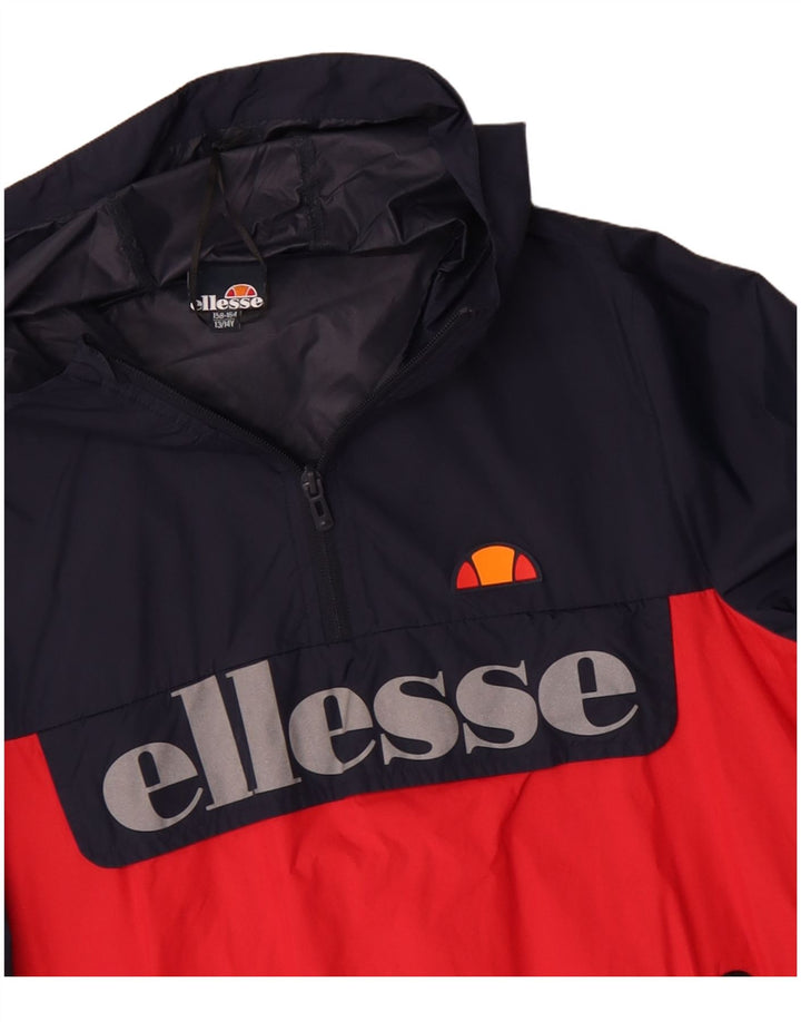Giacca anorak grafica con cappuccio Ellesse da ragazzo 13-14 anni Blu navy Colourblock
