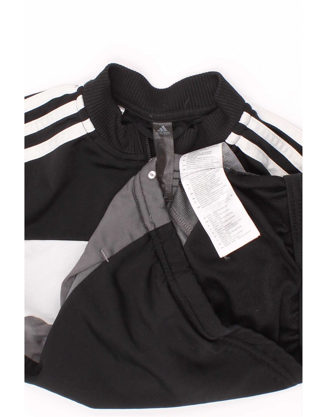 Giacca da tuta da ragazzo Adidas 5-6 anni in poliestere color block nero