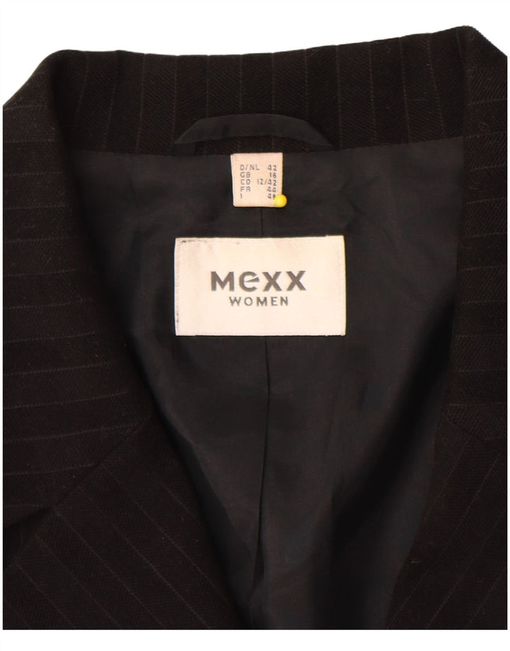 Cappotto da donna Mexx UK 16 Grande poliestere a righe nere