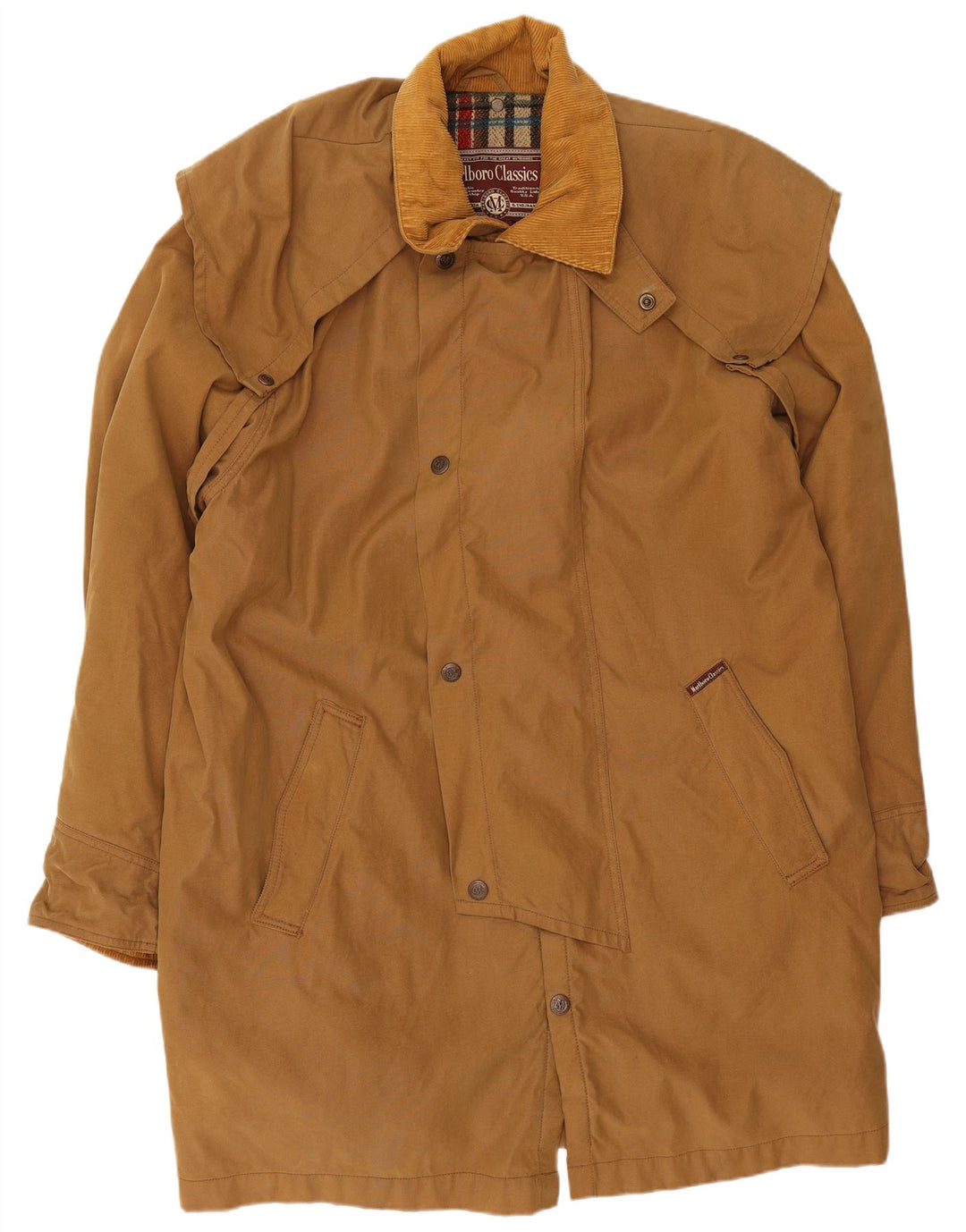 Cappotto mantella da uomo Marlboro Classics UK 40 grande cotone beige