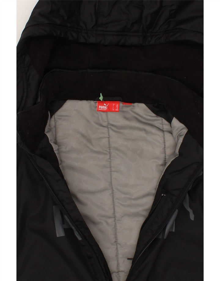 PUMA Boys Hooded Graphic Windbreaker Jacket 11-12 Years Black Colourblock Vintage Puma and Second-Hand Puma from Messina Hembry 
