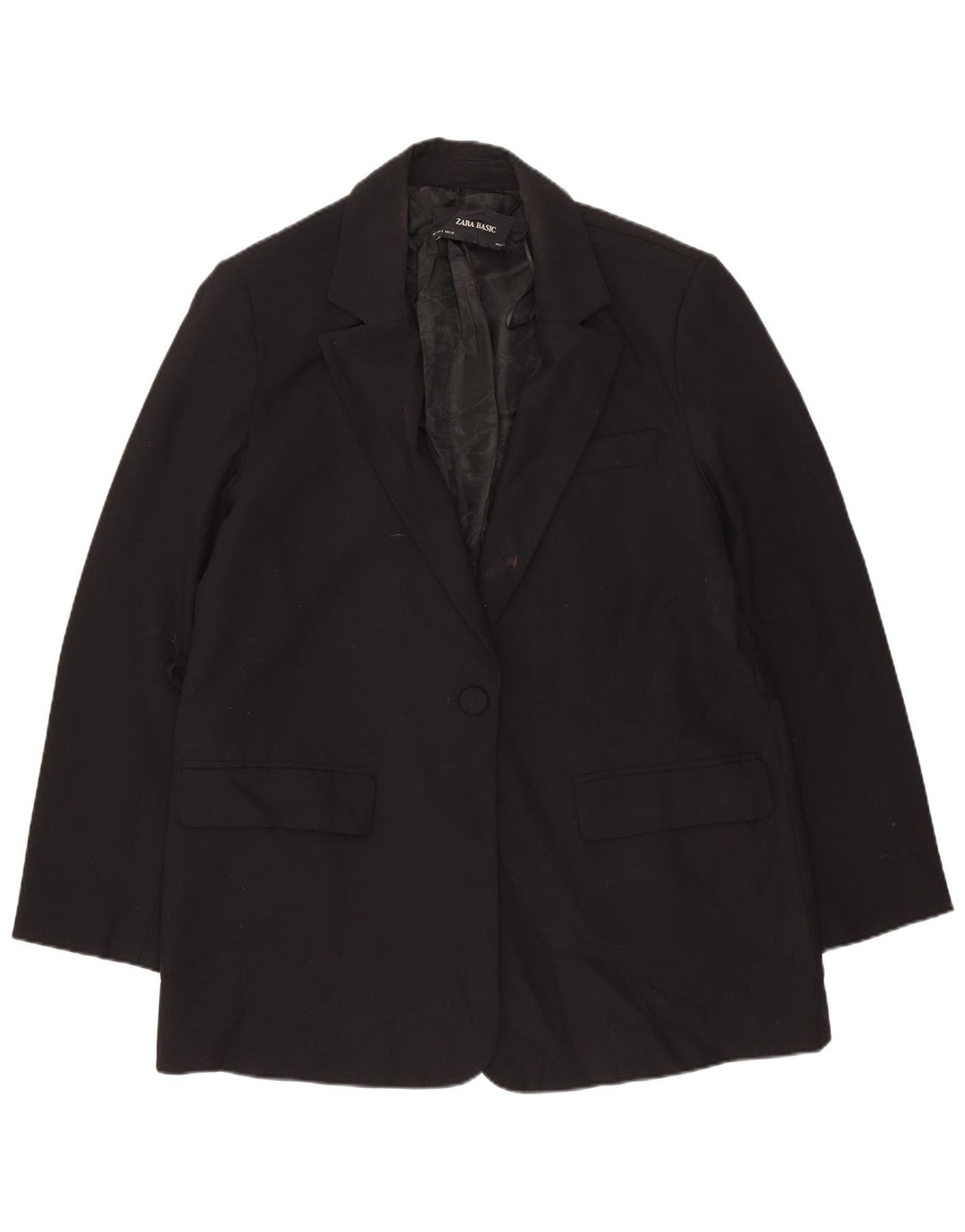 Giacca blazer a 1 bottone da donna Zara UK 14 poliestere nero medio