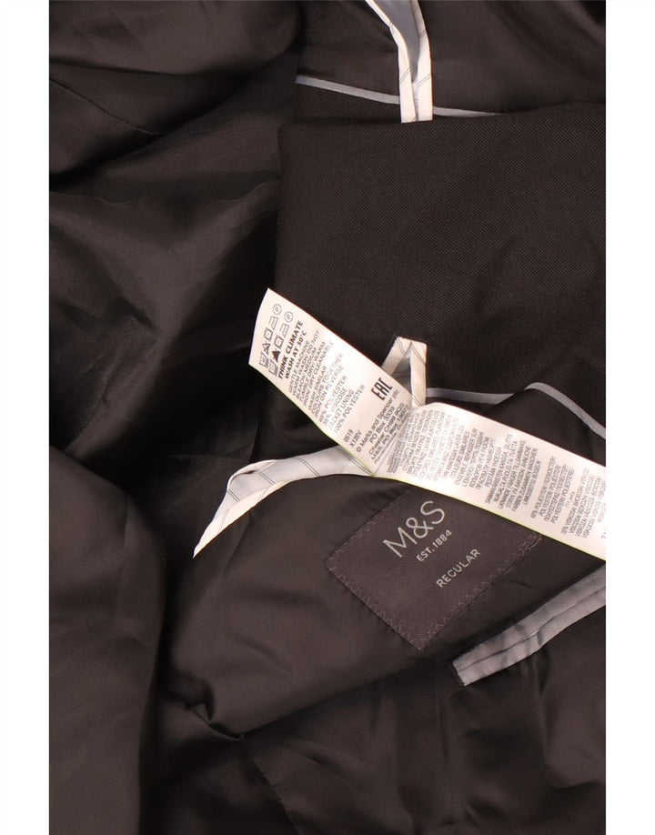 Giacca blazer a 2 bottoni regolare da uomo Marks & Spencer IT 56 3XL Nera