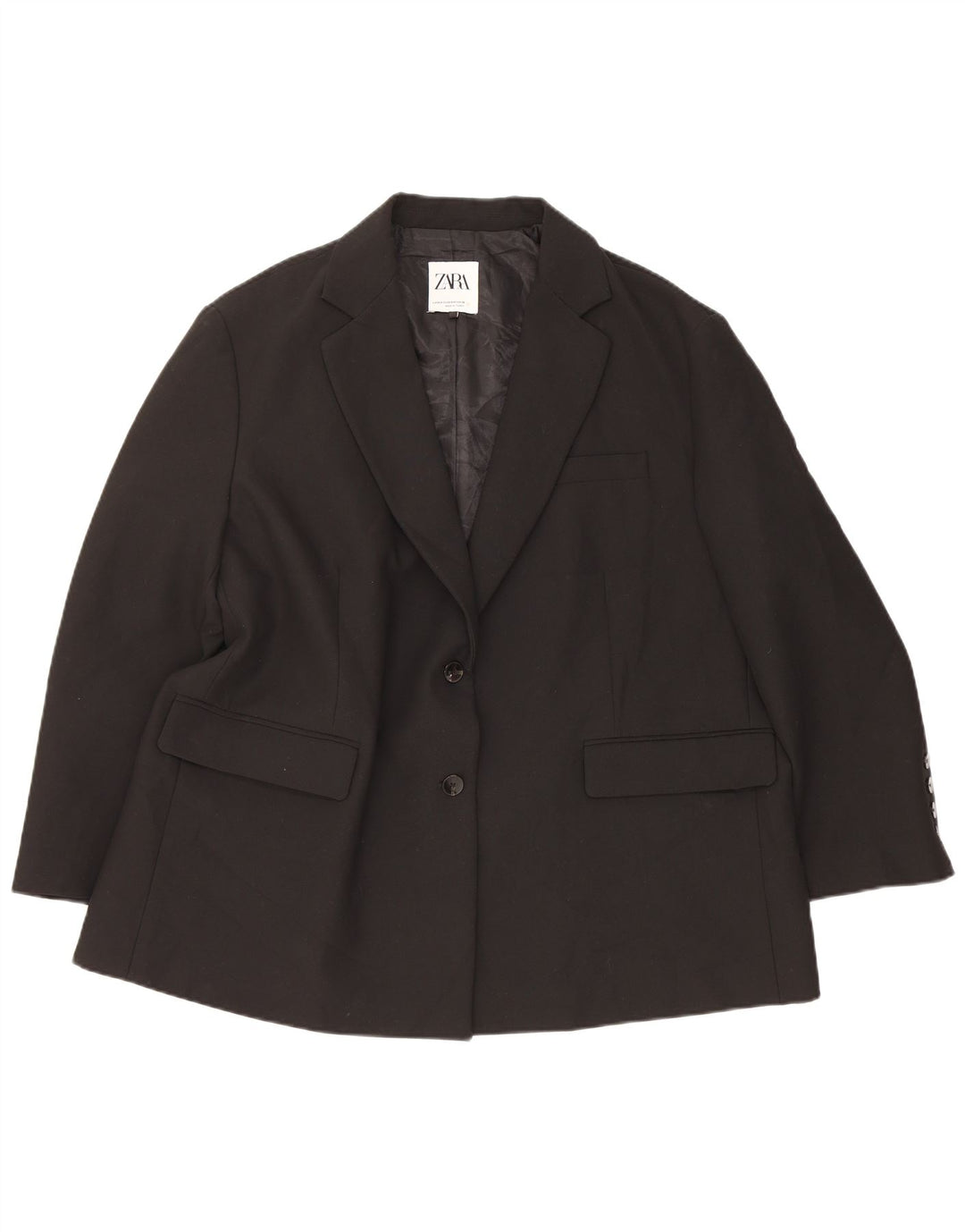 Giacca blazer oversize a 2 bottoni da donna Zara UK 6 XS poliestere nero