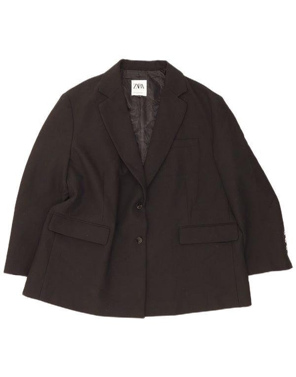 Giacca blazer oversize a 2 bottoni da donna Zara UK 6 XS poliestere nero