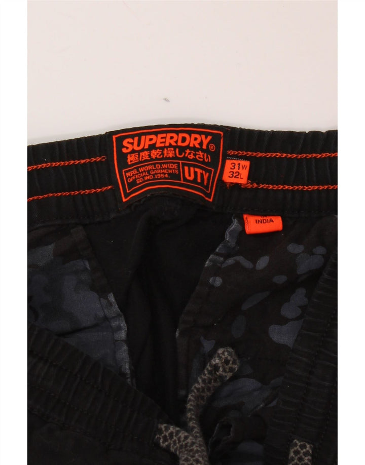 Pantaloni cargo skinny da uomo SUPERDRY W31 L32 cotone nero