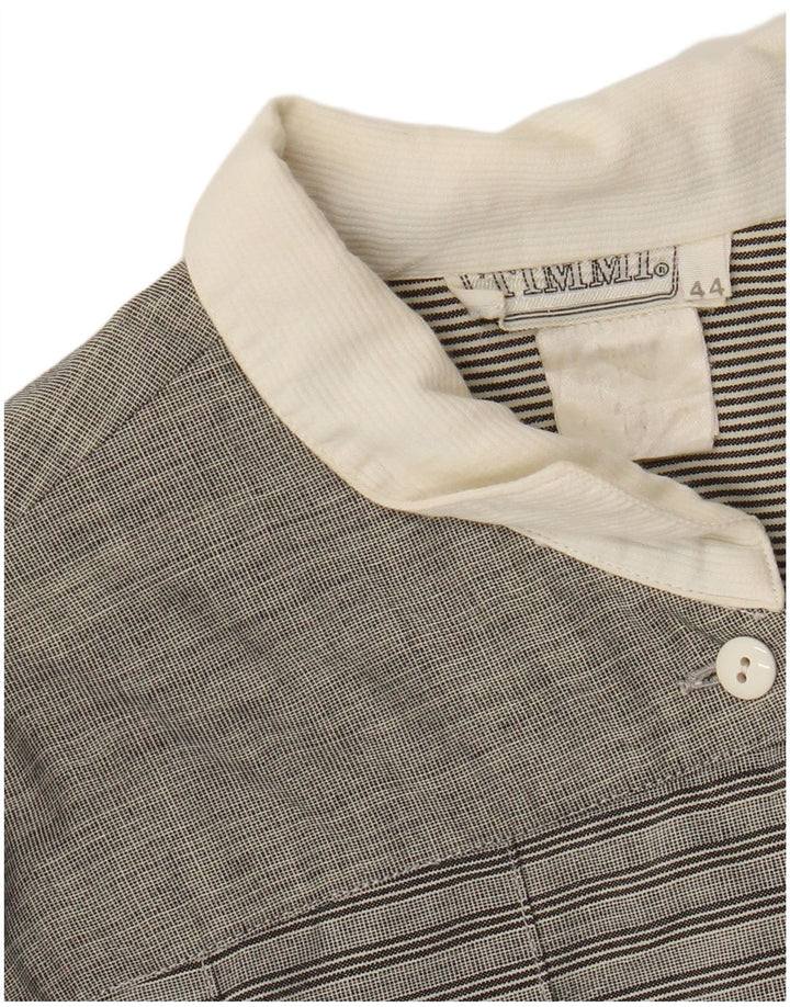 Camicetta camicia vintage da donna IT 44 grigio medio a righe