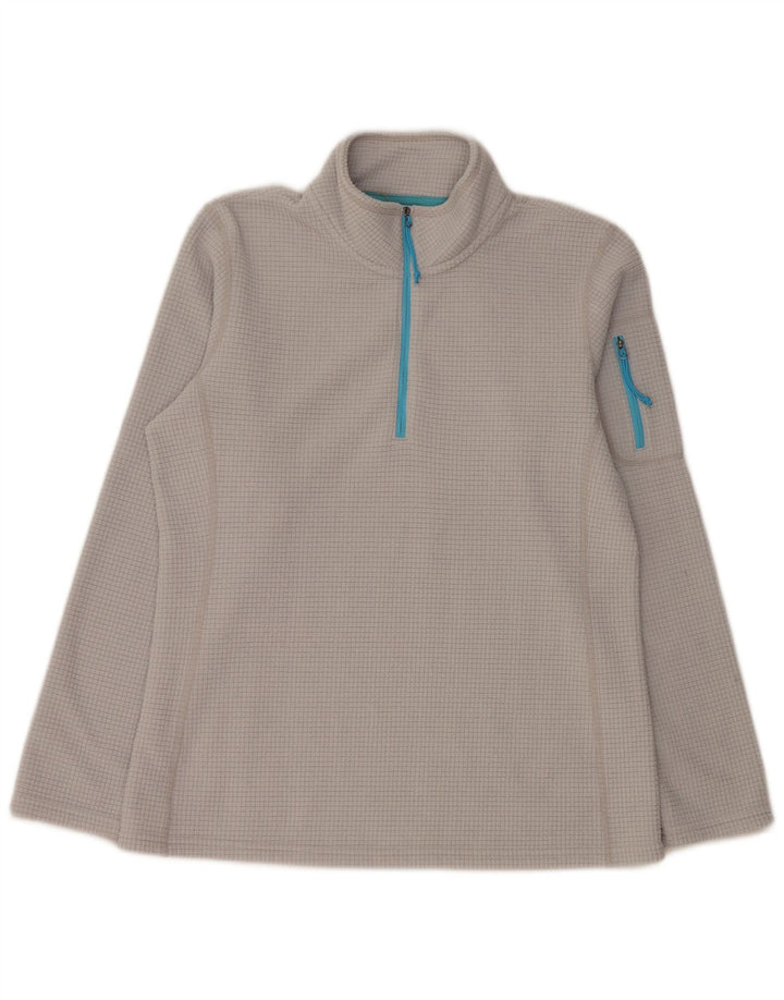 Maglione in pile da uomo ORVIS con zip e collo in poliestere grigio medio