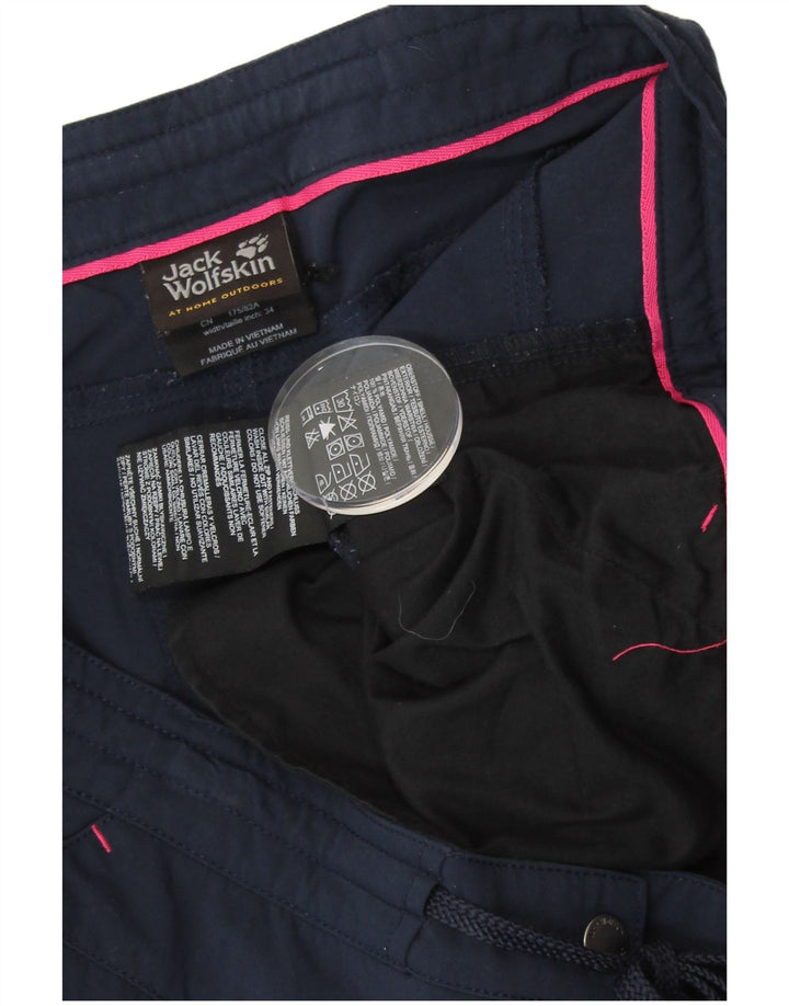 Pantaloncini chino da donna JACK WOLFSKIN UK 16 Large W36 blu navy poliammide