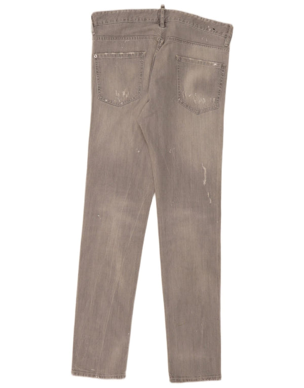 Jeans slim invecchiati da donna Dsquared2 IT 50 XL W36 L35 cotone grigio