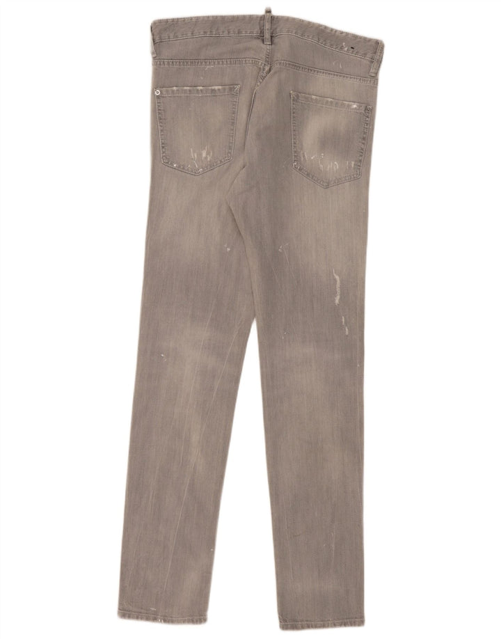 Jeans slim invecchiati da donna Dsquared2 IT 50 XL W36 L35 cotone grigio