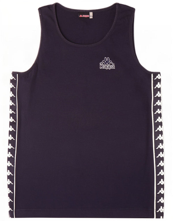 Canotta grafica da uomo Kappa XL in cotone blu navy