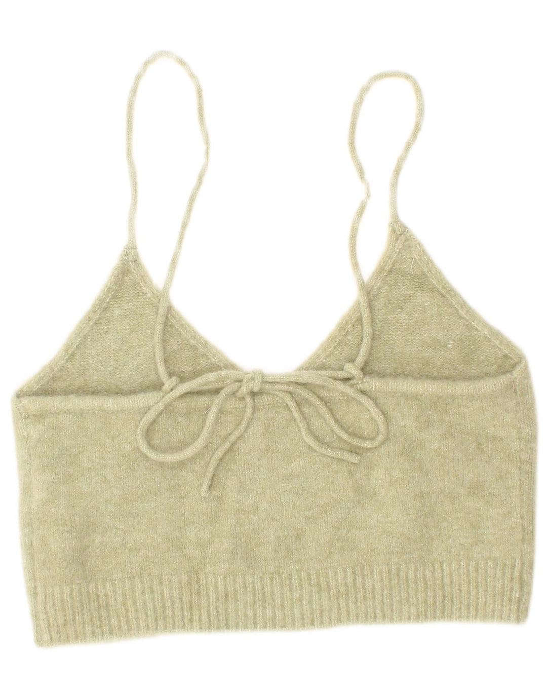 Top corto in maglia da donna Zara piccolo in acrilico verde