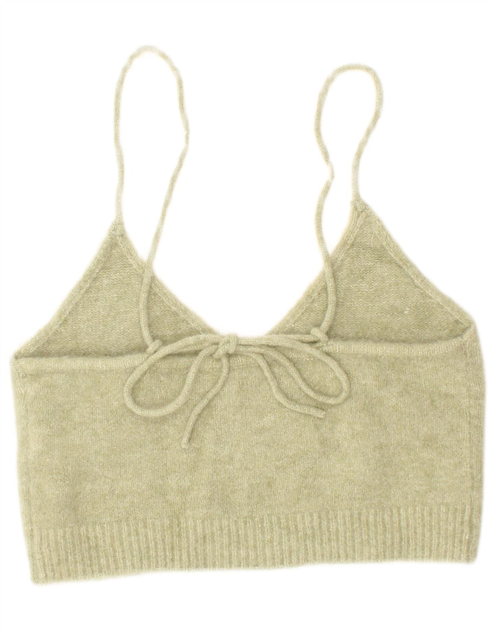 Top corto in maglia da donna Zara piccolo in acrilico verde