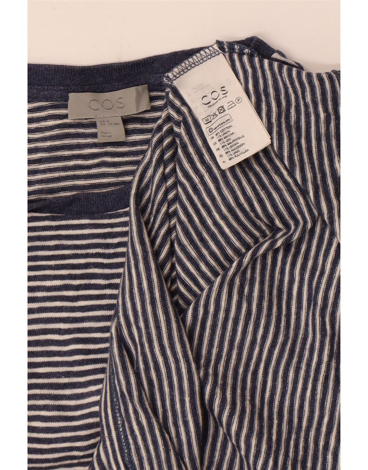 T-shirt da uomo Cos Top in cotone a righe blu medio