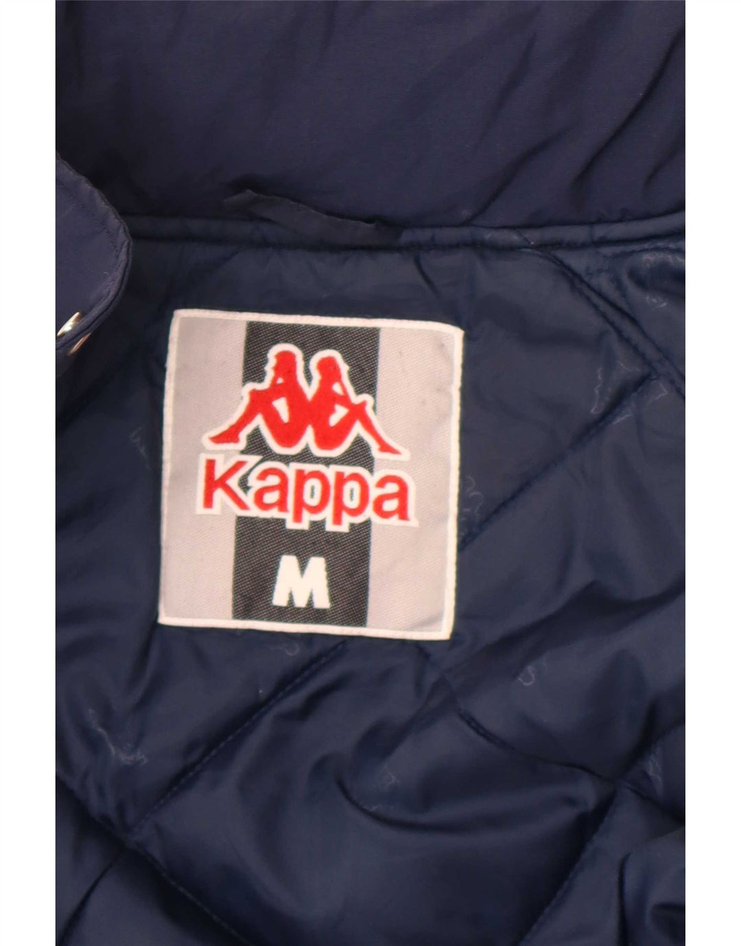 Giacca imbottita con cappuccio grafico da uomo Kappa UK 38 Medium Navy Blue Colourblock